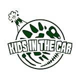 ステゴサウルス 化石 KIDS IN THE CAR ステッカー ダークグリーン 深緑