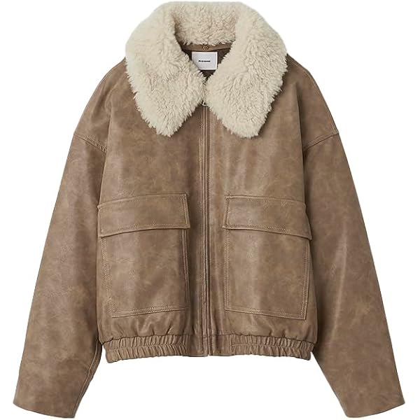 Amazon | [ミースロエ] シャギーノーカラージャケット MWFJ245021