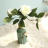 Excellent.advanced?1束人工フラワーブーケホームオフィスデコレーション（グリーン、ライトピンク、ミルクホワイト）