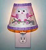 ピンクとパープルOwl Girl Nature Forestウッドランド夜ライトのガールズ寝室赤ちゃん保育園nl0003