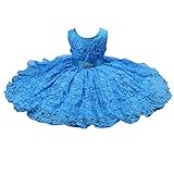 MissとMr　 キッズ 女児 ガールズワンピース フラワードレス キッズ プリンセス ドレス ピアノ 発表会 結婚式 入園式 演奏会　花嫁介添人 パーティー パニエ内蔵 (4#120cm, ライトブ