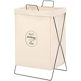 不二貿易 ランドリーバスケット 洗濯かご 幅37cm アイボリー 折りたたみ 持ち運び可能 内側撥水加工 32810