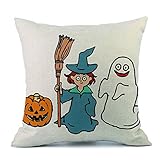 inverleeハッピーハロウィンコットンリネンスクエア18 " x18 "枕カバーリネンソファクッションカバーホームインテリア Size: Approx 40cm x 40cm x 12cm