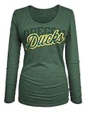NCAA Oregon Ducksレディーストリブレンド長袖UネックTシャツ、M、フォレストグリーン