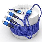 3in1 充電ケーブル 3M 6A 急速 充電 ケーブル Type C ケーブル Type C/ライトニング/Micro USB コネクタ付き 充電ケーブル 3台同時給電可能 iPhone Android タイプC Xiaomi Huawei Samsung Galaxy Kindle Sony 等全機種対応/MFI認証(タイプCポートのi-padとは互換性がありません)