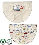 【あるこんたるこん】オーガニックコットン ベビー パンツ ロンドンカー キッズ ジュニア 男の子 ブリーフ ２枚セット (110)