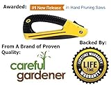 Pruning Saw : Careful Gardener Folding Saw with Hand Protection Safety Guard. Easy to Use Tree Trimm