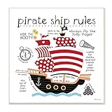 The Kids Room by Stupell "Pirate Ship Rules" Wall Plaque Art [並行輸入品]