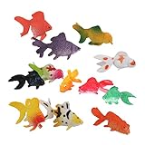 Pack of 12個プラスチックMulitcolored人工金魚動物トイモデルトイ