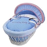 Izziwotnot Time To Play Henri White Wicker Moses Basket by Izziwotnot