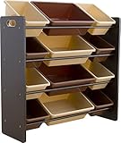 おもちゃ箱 ラック 4段 ブラウン 幅86.2×奥行31×高さ71cm THR-4BR