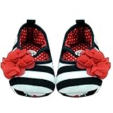 AmazingDeal ベビーシューズ 乳幼児 披露宴 ファーストシューズ 軽い 女の子 柔らかい 赤ちゃん 歩きやすい 花柄✿ インドア ストライプ (13cm)