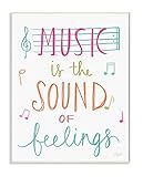 The Kids Room by Stupell "Music Is The Sound of Feelings" Wall Plaque Art [並行輸入品]