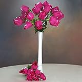 tableclothsfactory 84 Giantベルベットローズつぼみon Long Stems – ウェディングFlowers – Fuchsia