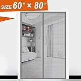 ファイバーグラス磁気スクリーンドア 60 X 80 Inch グレイ FG6080