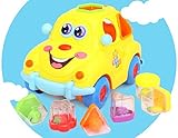 フルーツカー ミニカー 音樂付き 運転手ごっこ遊び 車玩具 – Happytime HL516 (2017新発売) モード転換可能 フルーツ認識　はめ込み 形合わせ 12ヶ月頃 子ども 幼児 知育 お