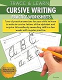 Trace & Learn - Cursive Writing: Practice Worksheets