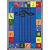 Joy Carpets Kid Essentials Music and Special Needs Elementary Note Worthy Rug Multicolored 5'4 x 7'8