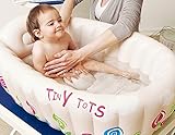 ふかふかベビーバス ベビーバスタブ赤ちゃんインフレータブルプール 対象年齢:新生児~4歳まで (ベージュ)