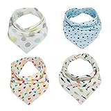Shintop Baby Bandana Drool Bibs - Unisex Baby Bibs with Adjustable Snaps, Absorbent Organic Cotton D