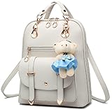 Barapyca リュックサック ショルダーバッグ 2way クマぐるみ付き 全7色 (白)