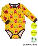 北欧ベビー服 長袖ロンパース/肌着/ボディスーツ 3-9ヶ月/9-18ヶ月 Maxomorra マクソモーラ Monster (62/68)