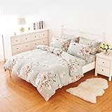 CHENGYI 緑の花のパターンの漫画の掛け布団カバーシングルコットン学生寮ホームシングルダブル掛け布団カバー ( サイズ さいず : 220*230cm )