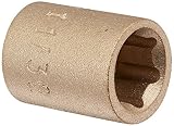 Ampco Safety Tools SS-1/4D11/32 Standard Socket, Non-Sparking, Non-Magnetic, Corrosion Resistant, 1/