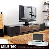 ホワイト／テレビ台 幅160cm 50型 テレビボード TV台 TVボード 木製 収納 フラップ DVD収納 AV収納 ローボード ガラス 日本製 MILE マイル