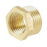 SODIAL(R) 3/8 PT雄 - 1/4 PTメス六角ねじブッシング配管用コネクタ