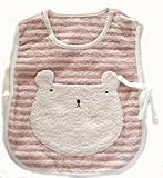 タオル製ベビー服 ポンチョ　エプロン　今治タオル　スタイ　ベスト 日本製　出産祝いやギフトにもどうぞ (ピンク)