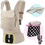 Ergobaby 【日本正規品保証-SG認定付】【日本限定ベビーウエストベルト】 エルゴベビー ベビーキャリア オリジナル/ナチュラルリネン (よだれパッド＋エルゴ収納ポーチ付)