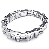 KONOV ジュエリー ファッション アクセサリー メンズ ブレスレット, 重い バイカーズ バングル, ステンレス, カラー