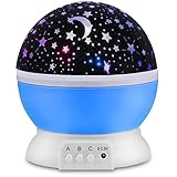 スターナイトライトランプ、Peyou Baby Nurseryライト、ロマンチック360度回転Cosmos Star Sky Moonプロジェクタ、3モデル、9ライトカラー変更with 4.9 Ft 
