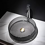 Lovedima ガラス洗面台シンク ブラッククリスタルガラス バスルーム洗面化粧台 カウンター上洗面台