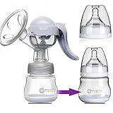 南風南風 搾乳機　さく乳器　手動　吸力三段階調節可能　乳首付き　150ML哺乳瓶付き　 安全テスト合格 (白)