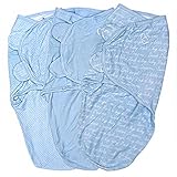 スワドルミー おくるみ ステージ2 Cursive Blue S/M 3枚セット 54900 ベビー ブランケット Swaddle Me サマーインファント Summer Infant [並行輸入品]