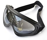 CS 防風 UV 400メガネ 調節可 スノーモービル/自転車/バイク/オートバイ/スキー/ゴーグル 保護眼鏡 风を防ぐ 男女兼用　4レンズ選択可(ブラック)