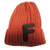 ( YUNA ） ユナ キッズ ボーイズ ガールズ アルファベット ワッペン リブ編み ベーシック　ニット帽　（　オレンジ ) キッズ ビーニー ベビー キャップ ニット帽子 子ども 男の子 女の子 