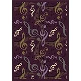 Joy Carpets Kid Essentials Music & Special Needs Virtuoso Rug Plum 7'8 x 10'9 [並行輸入品]