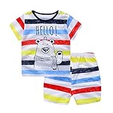 Plus Nao(プラスナオ) 子供用 パジャマ ルームウエア 上下セット 半袖×半ズボン イラストプリント 可愛い 肩ボタン ラウンドネック 男の子 80 C