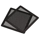 uxcell 140mmファンフィルターグリル PVC製 ブラック メッシュ防塵ケースカバー 通気孔 ラップトップクーラー PC コンピュータ用 電気部品スクリーンろ過 2個入り