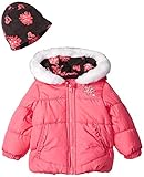 London Fog Baby Girls' Infant Heavyweight Puffer Jacket with Kangaroo Pocket Watermelon 24M [並行輸入品]