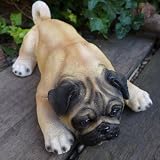 犬の置物 パグ いぬ イヌ 動物 ３７０３-０１ オーナメント ガーデン オブジェ 庭 ガーデニング インテリア 雑貨 マスコット リアル 陶器 ディ