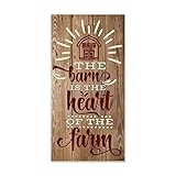 The Barn Is The Heart of theホーム素朴な木製壁Sign 9 x 18