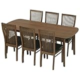 ダイニングテーブル 6人用 テーブル＆チェア 7点セット 食卓 椅子 机 長方形 幅180cm 天然木 ブラウン