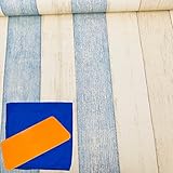 GLEOOD はがせる 防水 壁紙 シール クロス シート 45 cm 幅 10 m 取付 道具 付 (木目 地中海風)