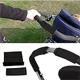 Alytimes 高級感 ベビーカー 赤ちゃん 保護　ハンドル 乳母車 カバー [ブラック]