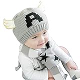 (よキーよ)Yokeeyo ニット帽子とマフラーのセット 3Dエンジン耳付き帽子 耳まであたたかキャップ 赤ずきんちゃん風マフラー ニットキャップ 可愛い耳　ベビー用ハット 赤ちゃん キッズ 男の子 