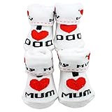 キュートベビーコットンソックスホワイトI Love Mum / Dad 0 – 6ヶ月のBoys Girls ( 2ペア)